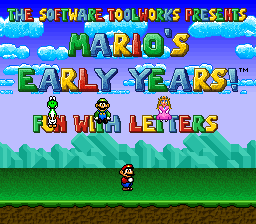 Mario's Early Years! - Fun with Letters (USA) Title Screen